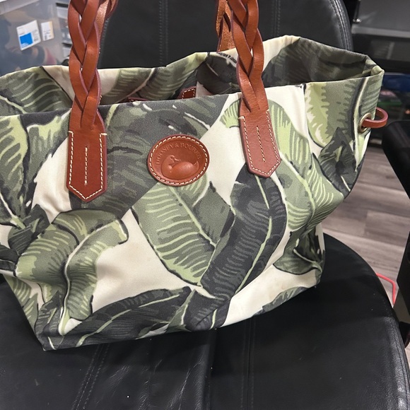 Dooney & Bourke Leaf Pattern Tote with Brown Accents - Picture 12 of 13